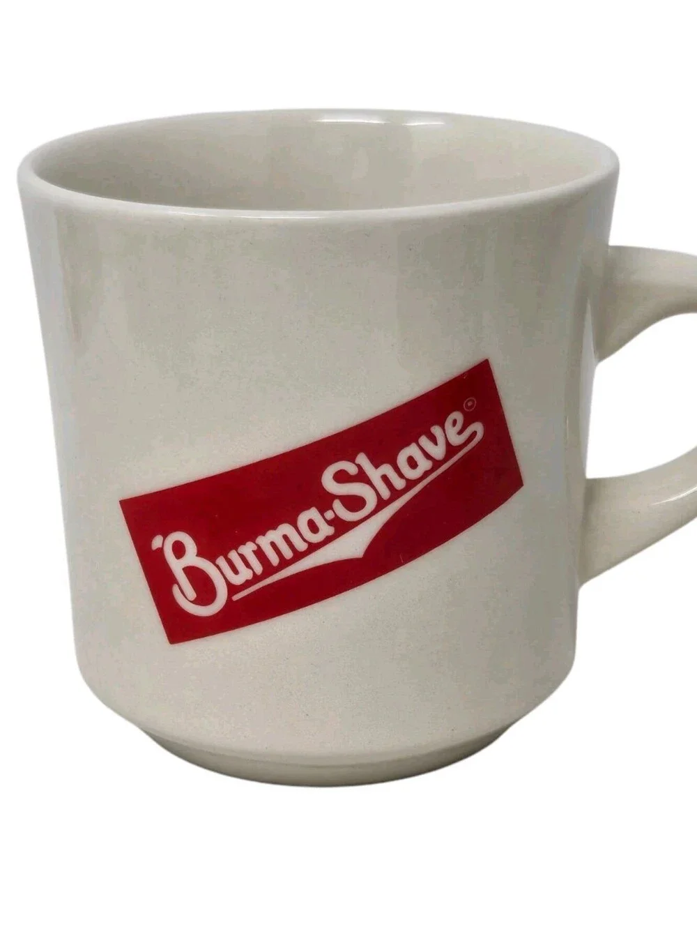 Vintage Ceramic Burma Shave Shaving Cup Coffee Mug Tea Cup Textured Logo